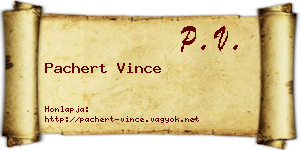 Pachert Vince névjegykártya
